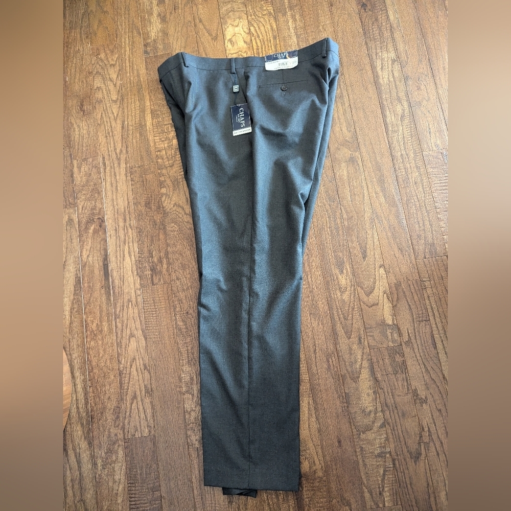 Chaps Suit Separates, Flat Front Charcoal Mens Dress Pants Sz 40/32 New! - Picture 9 of 10